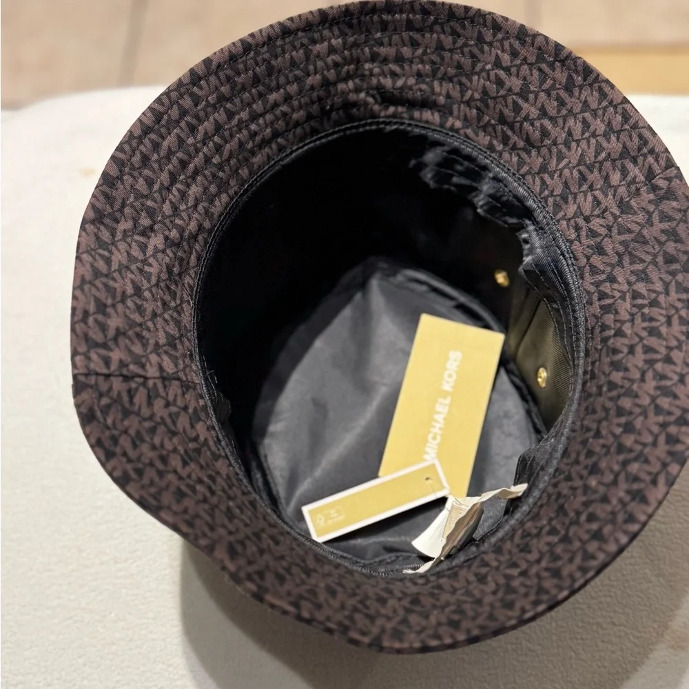 Michael Kors Logo Print Organic Cotton Blend Bucket Hat.